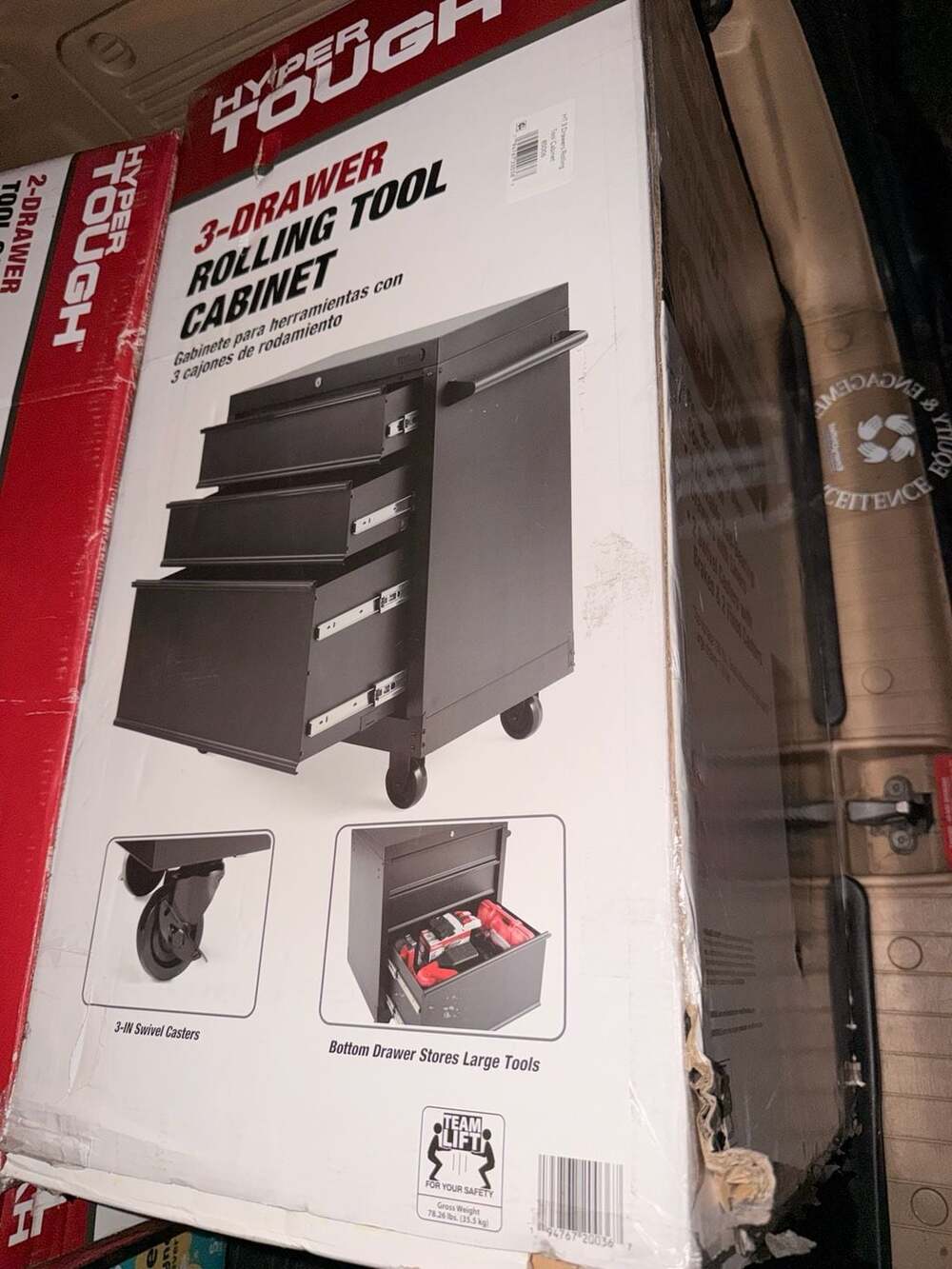 Hyper Tough 3-Drawer Rolling Tool Cabinet
